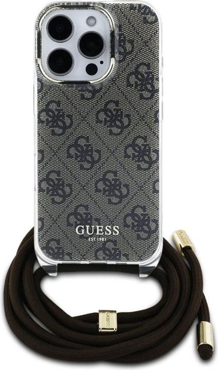 Produktbild Guess GUHCP16LHC4SEW iPhone 16 Pro 6.3" brązowy/brown hardcase Crossbody Cord 4G Print