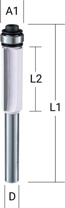 Actual product image Makita Bündigfräser mit Anlauflager schaftseitig Ø 16 mm Ø 16 mm • 8 mm Schaft • 67 mm Gesamtlänge