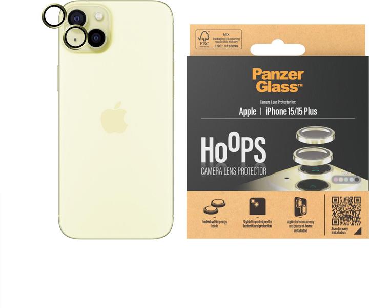 Immagine prodotto PanzerGlass Protezione dell'obiettivo della fotocamera Hoops (1 Pezzo/i, Apple iPhone 15 Plus, Apple iPhone 15)