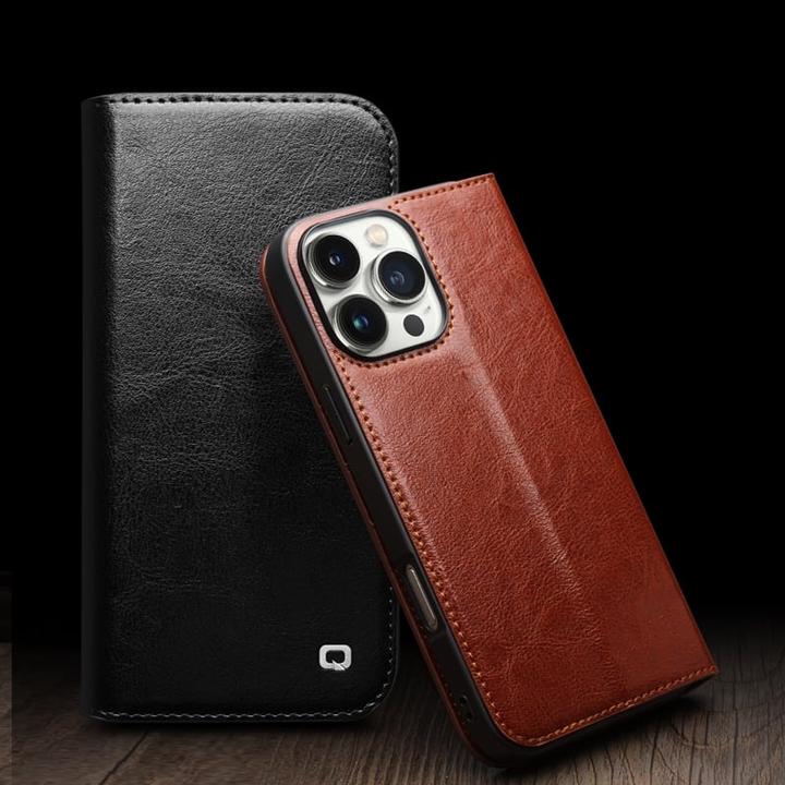 Immagine prodotto QiAlino Fourre Flip cuir véritable (Apple iPhone 16 Pro Max)