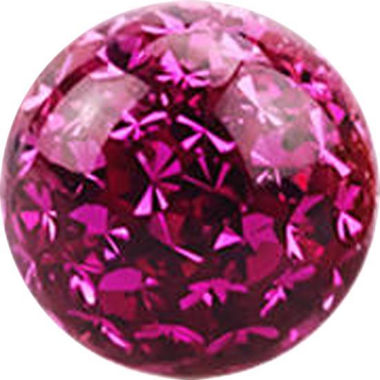 Image du produit Star Piercing Boule de cristal fuchsia couche protectrice d'époxy (sans laiton, Acier chirurgical 316L)