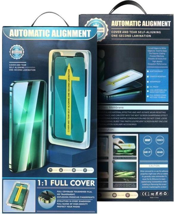 Actual product image Partner Telecom Protective glass OEM 5D Full Glue Tempered Glass for iPhone X black + applicator (1 Piece, Apple iPhone X)