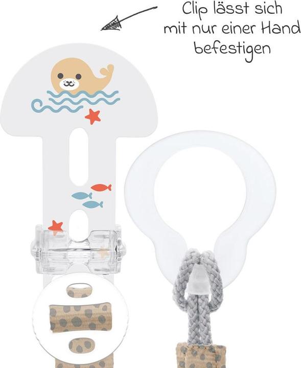 Produktbild MAM Schnullerketten Schnullerband Clip it! - Robbe (1 x, ab Geburt)