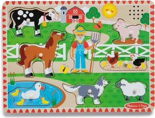 Immagine prodotto Melissa & Doug MELISSA Puzzle sonoro della fattoria di Old MacDonald (solo canzone inglese) (8 pezzi)