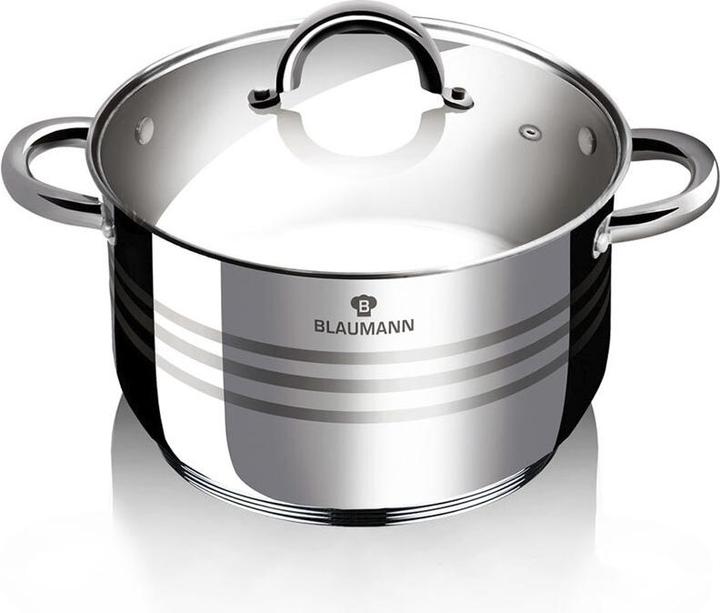 Immagine prodotto Blaumann Casseruola con coperchio 7.6L Ø 26cm Linea Gourmet (26 cm, Pentola, Acciaio inossidabile)
