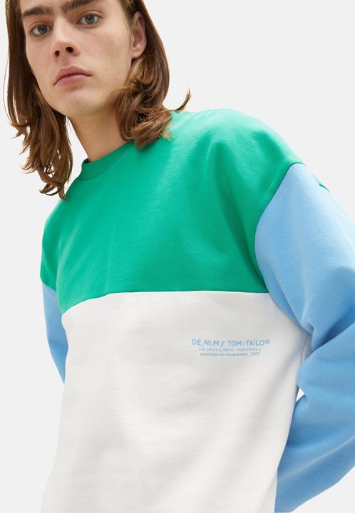 Produktbild Tom Tailor Sweatshirt Pullover ohne Kapuze mit Color-Block (L)