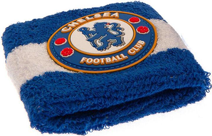 Actual product image Chelsea FC Unisex Adult Crest Cotton Wristband (Pack of 2) (100% synthetic material)