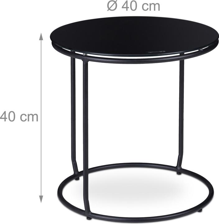 Actual product image Relaxdays Side table with stool (40 x 40 x 40 cm)