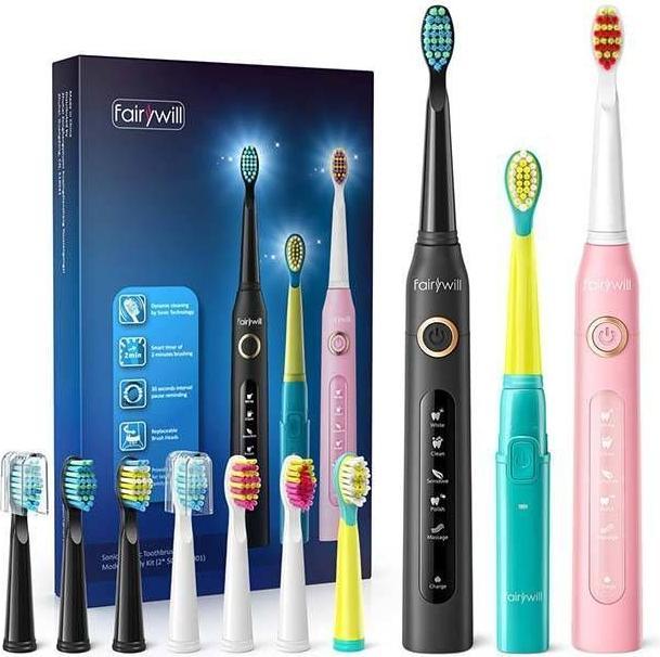 Image du produit Fairywill Family sonic toothbrush set with tip set FW-507 (Brosse à dents sonique)