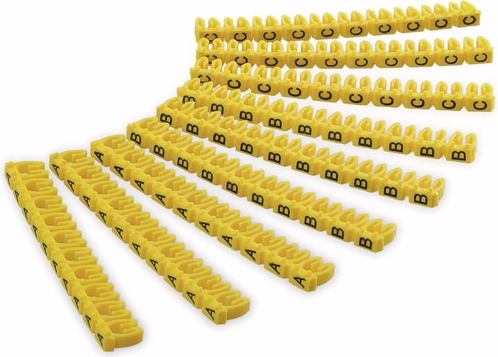 Produktbild Goobay Kabelmarker-Clips "Buchstaben A-C", für Kabeldurchmesser bis 2,5 mm, 2.5 mm