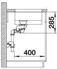 Productafbeelding Blanco Solis 340/180-U (Onderbouw gootsteen, 58.50 cm, 44 cm)