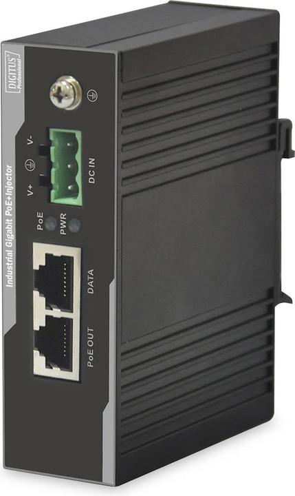 Digitus Industriellerl Gigabit PoE+ Injektor 802.3 af/at 60W Ausgangsleistung Hutschiene und Wanmontage -... (802.3at (PoE+), 60 W)