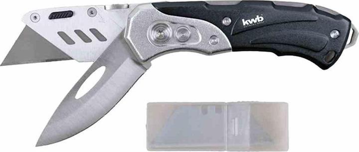 Actual product image kwb Utility knife (with two blades, pocket knife and cutter knife, foldable) (16.50 cm)