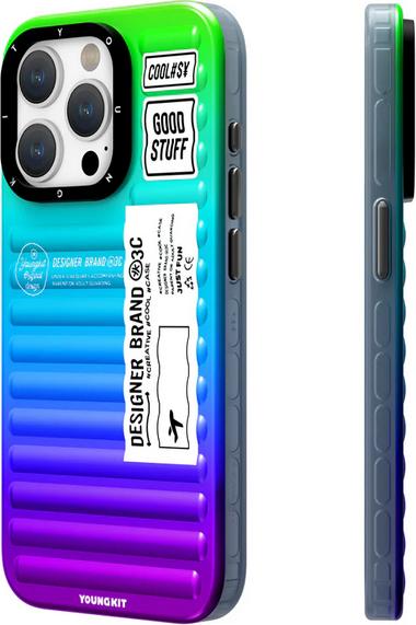Actual product image Youngkit Case Colour-Gradient Luggage-Inspired Case t/blue (Apple iPhone 15)