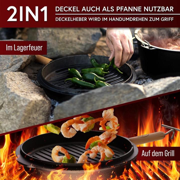 Actual product image Gusskönig Dutch Oven Set with stainless steel trivet