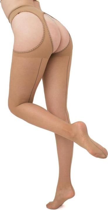 Image du produit Giulia Love Chic Bas porte-jarretelles, couleur daino-nero, taille 48-50 (20 DEN, 48 - 50)