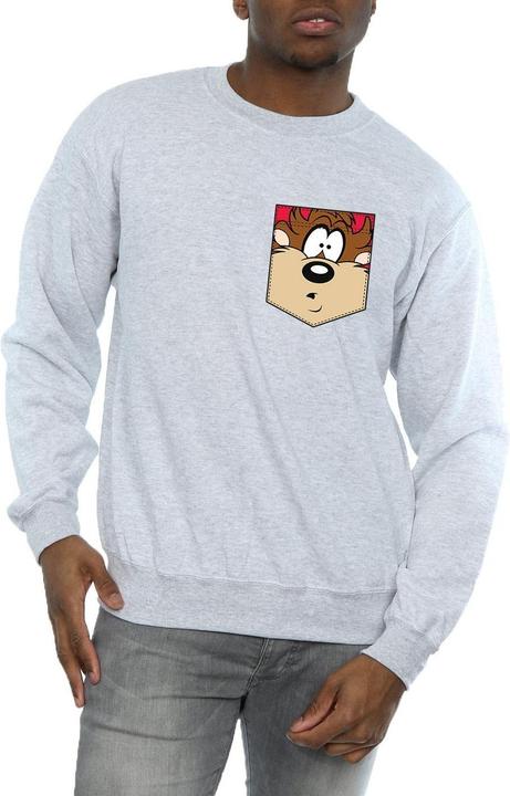 Produktbild Looney Tunes Tasmanian Devil Face Faux Pocket Sweatshirt (3XL)