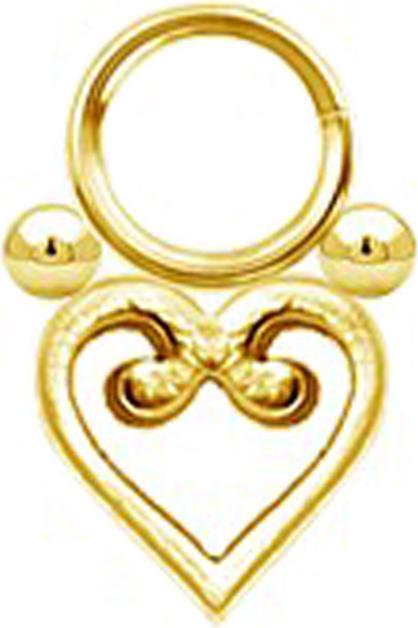 Immagine prodotto Star Piercing Anhänger vergoldet filigranes Herz zwei Kugeln (senza ottone, Acciaio chirurgico 316L)