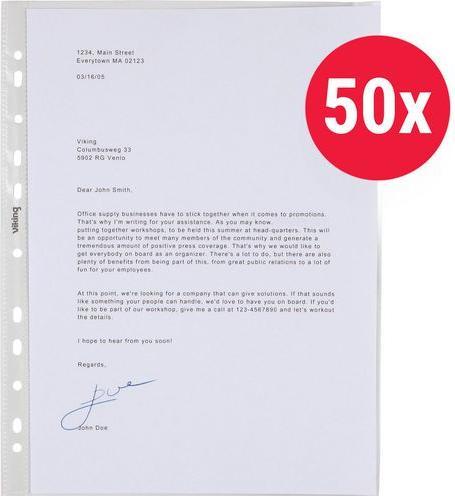 Produktbild Office Depot Prospekthüllen A4 80 Microns 11 Löcher (A4, 50 x)