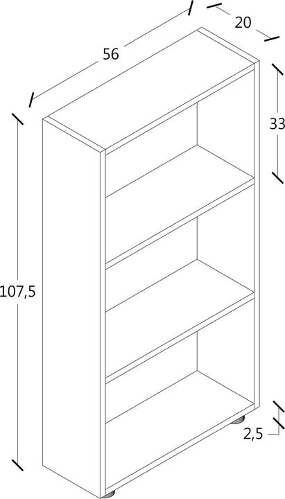 Produktbild VCM Holz Aufbewahrung Stand Regal Bücherregal Deko Bücher Standregal Bulas 3 Fächer (56 x 20 x 108 cm)