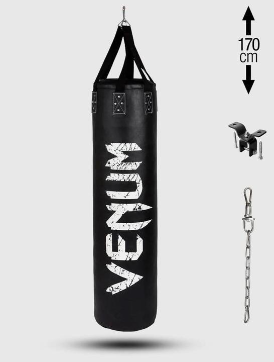 Actual product image Venum Challenger Heavy bag + Ceiling Hook - Black/White - Filled - 170cm (170 cm, 50 kg)