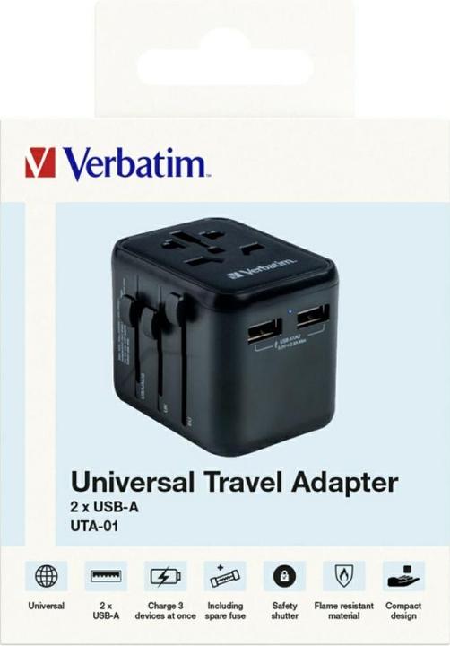 Image du produit Verbatim Adaptateur universel de voyage avec 2 ports USB-A