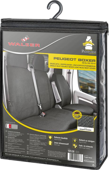 Produktbild Walser Sitzbezüge für Peugeot Boxer Einzelsitz und Doppelbank vorne aus Polyester BJ 06/2014 heute