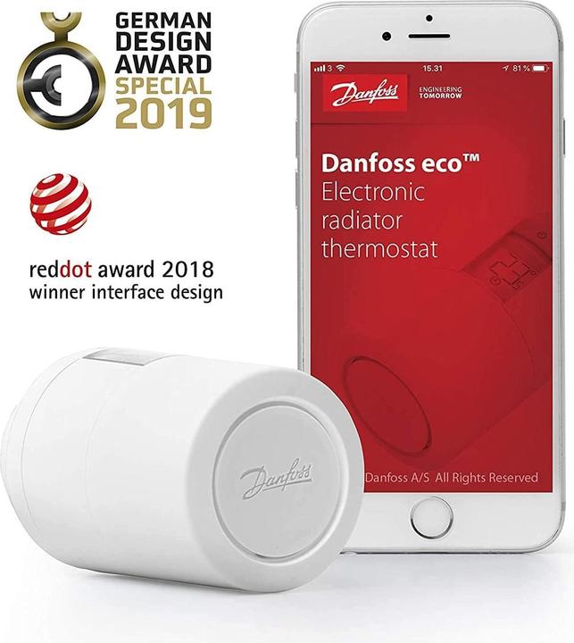Actual product image Danfoss ECO radio radiator thermostat