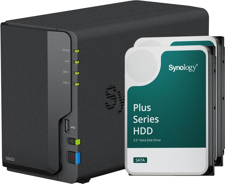 Actual product image Synology DS223 (2 x 4 TB, Synology HAT 33xx)