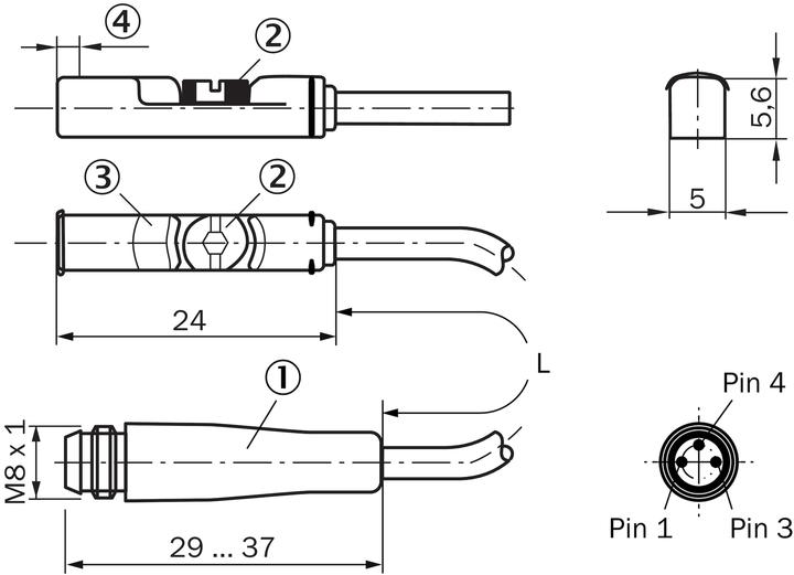 Produktbild Sick Zylindersensor MZT8-03VPS-KP0 magnetisch Magnetischer Näherungsschalter 4047084259135 (Sensor)