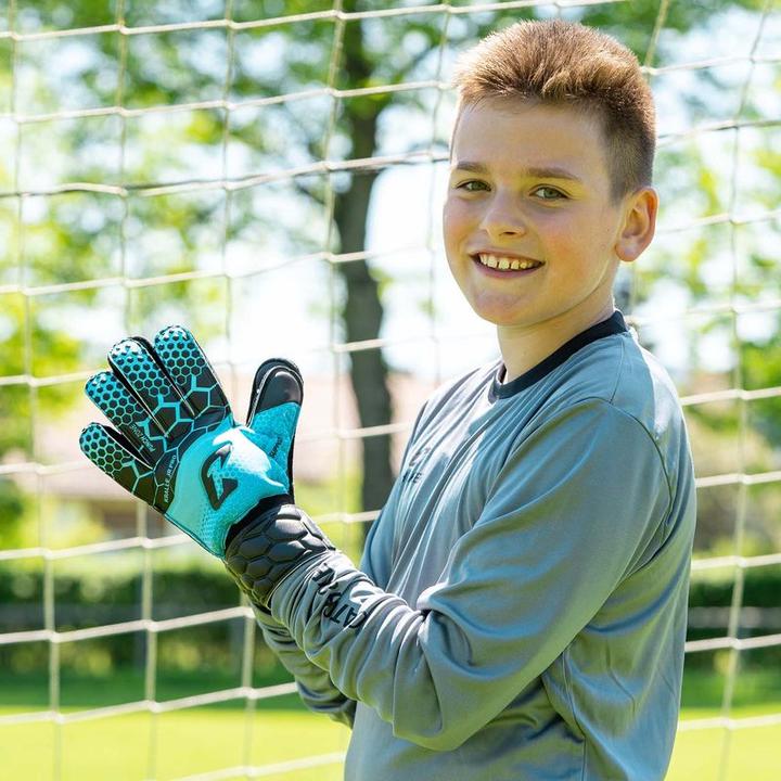 Produktbild Catch & Keep Fussballhandschuhe Kralle Junior Pro 3.0 Gr. 3 Blau Torwart Keeper Goalie Handschuhe (3)