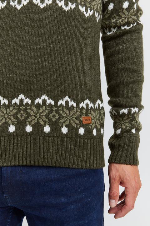 Image du produit Solid Norwig Pull En Grosse Maille Pull-Over Tricot Pour Homme Avec Encolure Rond (L)