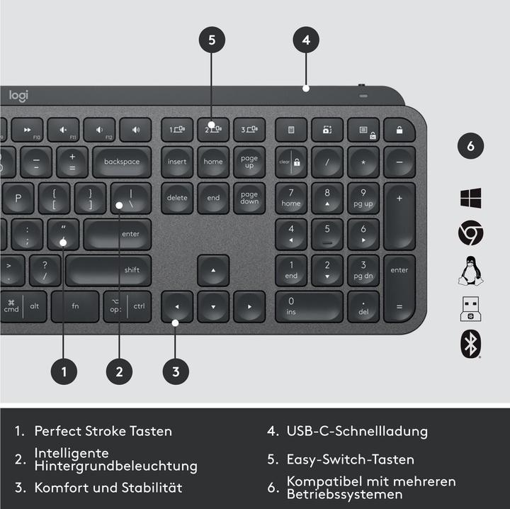 Produktbild Logitech MX Keys Business (CH, Kabellos)