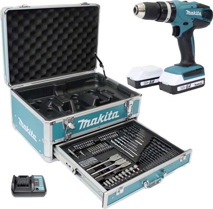 Productafbeelding Makita HP488D009 G-serie accu klopboormachine incl. koffer + 2 accu's (Oplaadbare batterij)