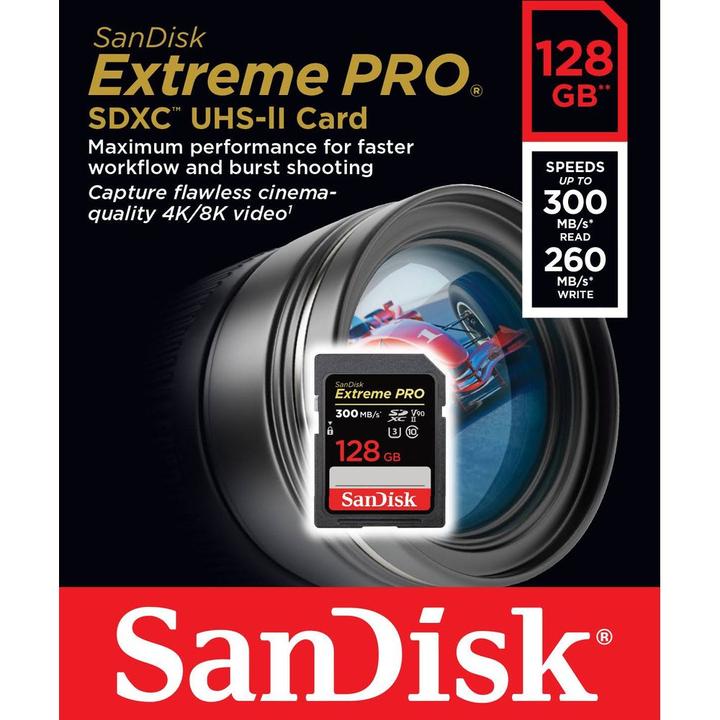 Produktbild SanDisk Extreme Pro (128 GB, SDXC, U3, UHS-II)