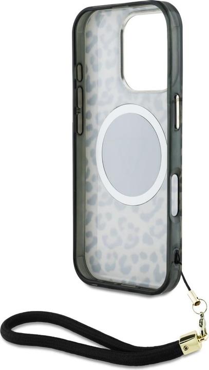 Produktbild Guess HC IML Leopard Triangle Cord Strap MagSafe Case for iPhone 16 Pro - Brown (Apple iPhone 16 Pro)