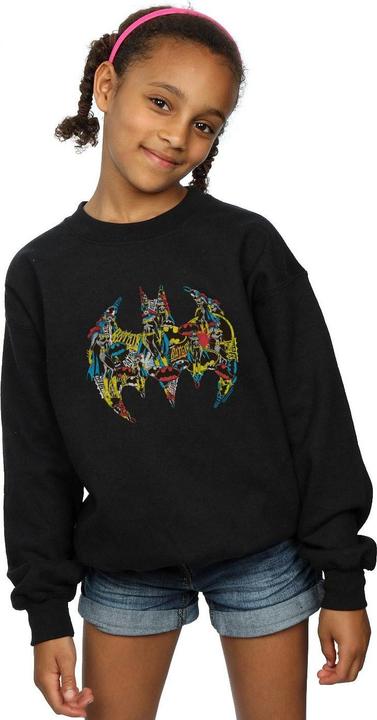 Actual product image Girls Batman Batgirl Logo Collage Sweatshirt (140, 146)