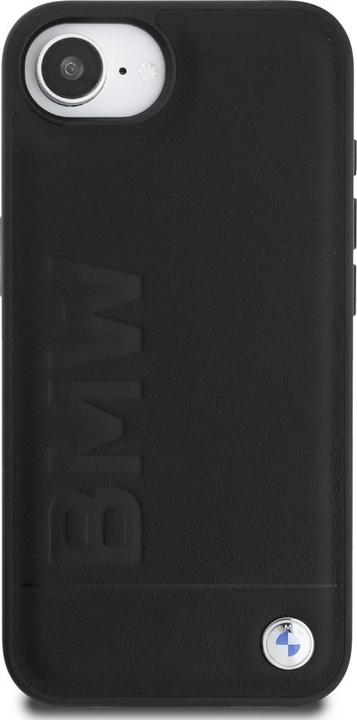 Actual product image BMW Case Leather Hot Stamp do iPhone 16e black (Apple iPhone 16e)