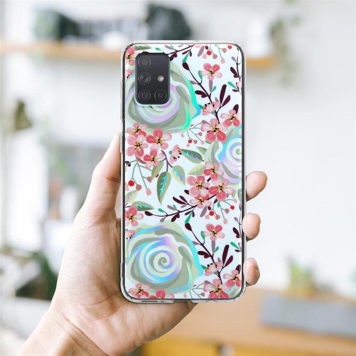 Image du produit Cadorabo Couverture IMD TPU Fleurs & Feuilles colorées (Samsung Galaxy A71)