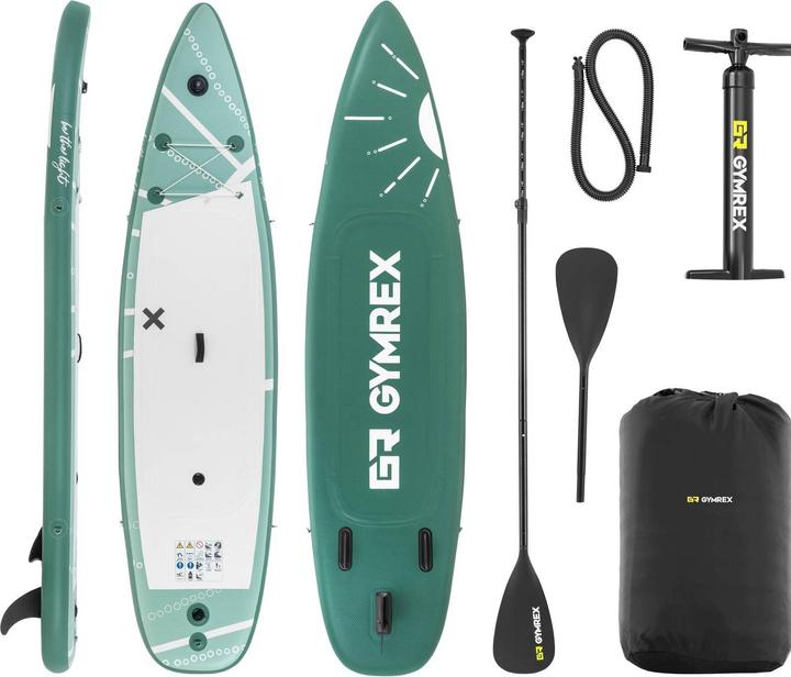 Actual product image Gymrex Inflatable paddle board - inflatable - 125 kg - green - double chamber - 329 x 78 x 38.5 cm (10'5")