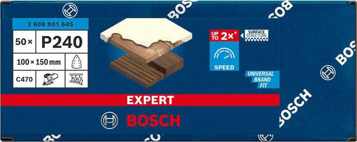 Image du produit Bosch Professional Zubehör EXPERT C470 Papier abrasif, 100 x 150 mm, G 240, 50 pièces (G240)