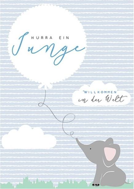 Actual product image Laura Darrington Congratulations card for the birth - Hooray a boy by