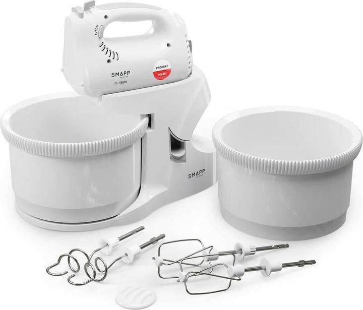 Smapp Hand Mixer Blender with Bowl 451.66 2 Bowls White Safe Shopping with Home Delivery (580 W)