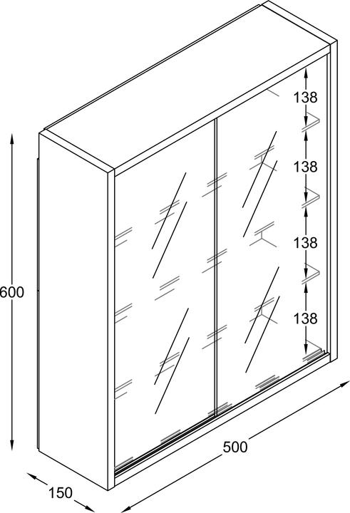 Image du produit VCM Hängevitrine Wandvitrine Glas Drivalo M (60 x 50 x 15 cm)