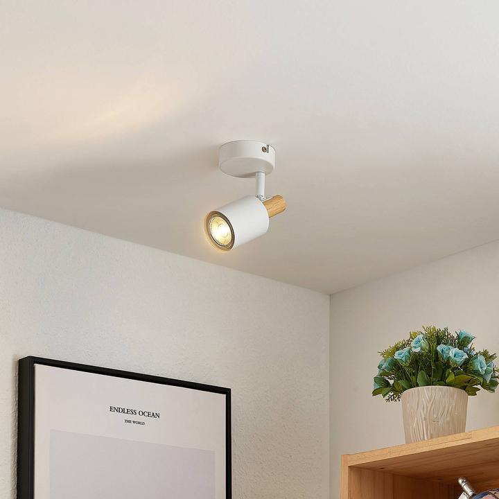Image du produit Lindby Applique murale Junes LED, une flamme, blanc (GU10)