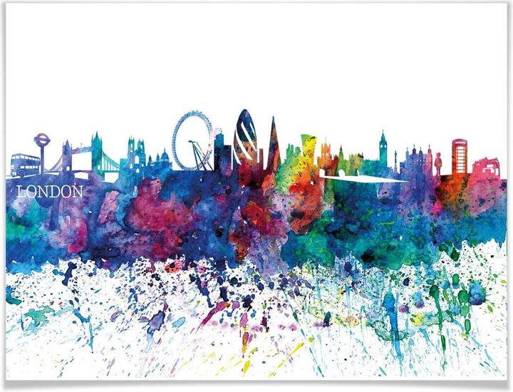 Image du produit Trenddeko London Aquarell Skyline (60 x 50 cm)