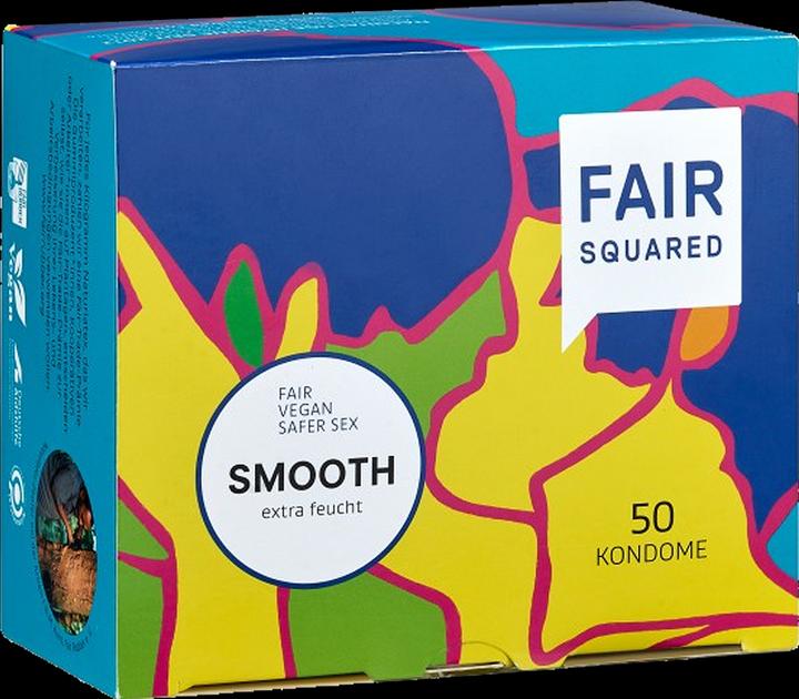 Produktbild Fair Squared Smooth» Celebrate your Love, 50 vegane und extra feuchte Fair-Trade-Kondome (50 Stk.)