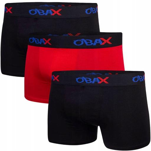 Immagine prodotto Obax Boxer da uomo 3p nero/rosso M (M)