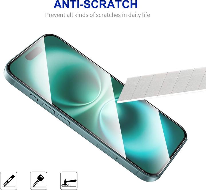 Actual product image Enkay Easy Glass armoured glass screen protector (1 Piece, Apple iPhone 16)