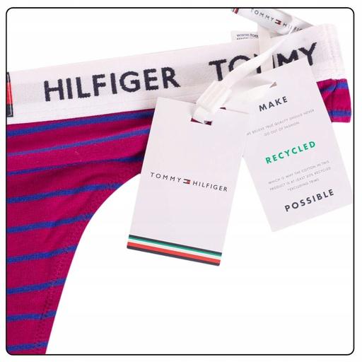 Image du produit Tommy Hilfiger Femmes Thong Print Culotte de Tanga, Italian Wine Stripes, S (S)